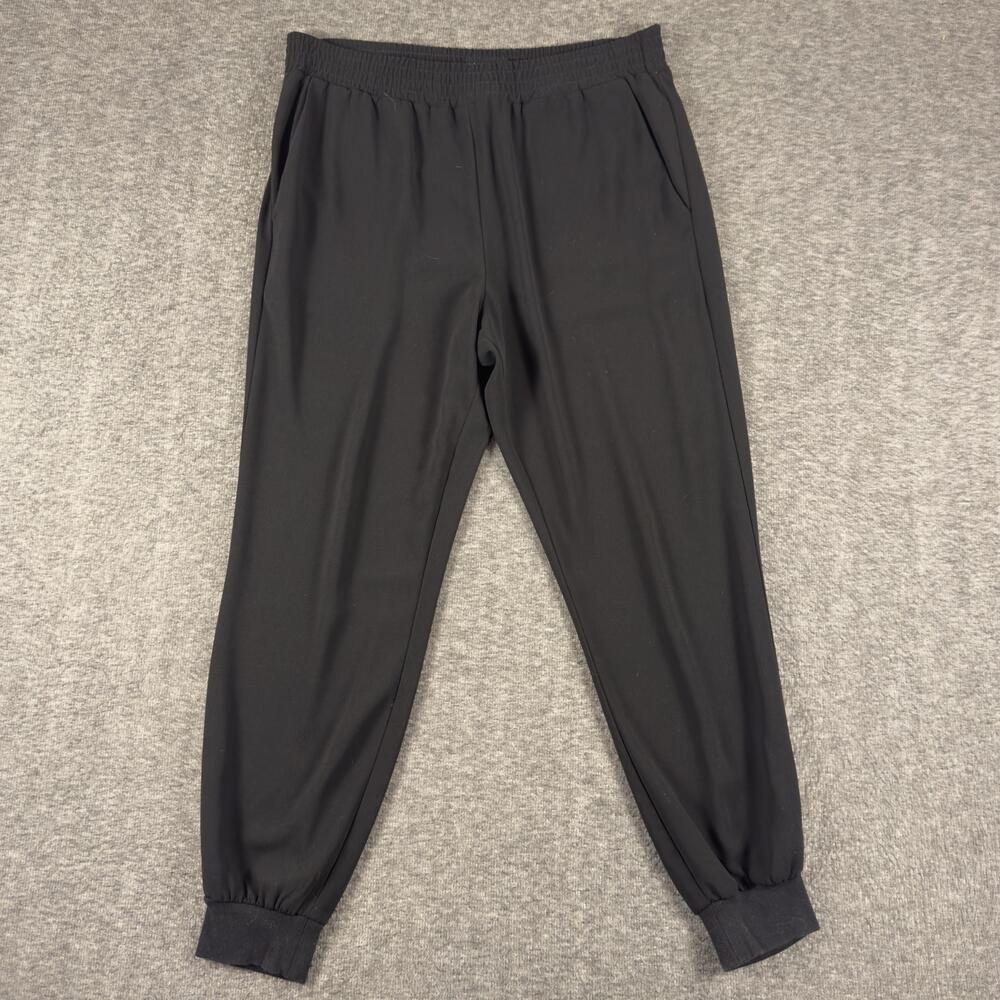 Sanctuary Pants Womens Small Black Crepe Jogger Elastic Waist Cuffed Stretch